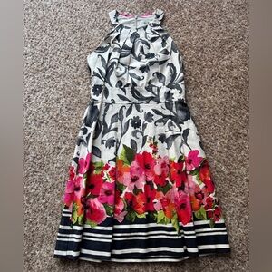 Eliza J. Multi Floral Print Fit Flare Sleeveless Dress Size 4